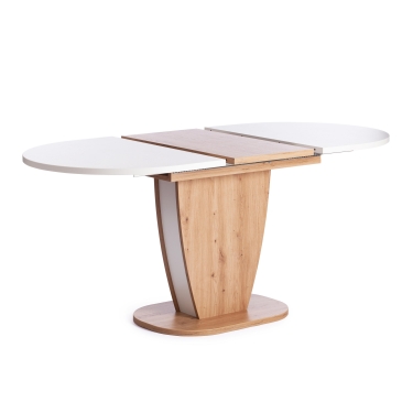 Стол обеденный SATURN ЛДСП, 120-160x80x75,5 см, Дуб Артисан/Белый