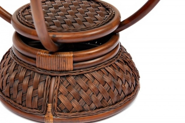 Столик кофейный Andrea ротанг, D60х50см, Pecan Washed античн. орех