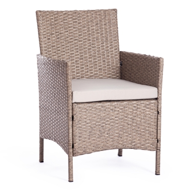 Лаундж сет Tetchair диван+2кресла+столик+подушки пластиковый ротанг, 108х62х83см/60х62х83см/80х48х39см, серый, ткань DB-11 светло-серый