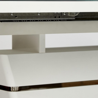 Стол SCHNEIDER mod. 0704 мдф high glossy, закаленное стекло, 140/180x80x75см, белый