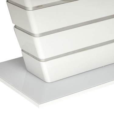Стол SCHNEIDER mod. 0704 мдф high glossy, закаленное стекло, 140/180x80x75см, белый