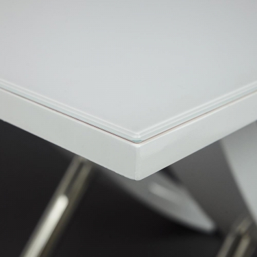 Стол ARNO mod.EDT-H016 мдф high gloss, закаленное стекло, металл, 120х80х75см, Белый White