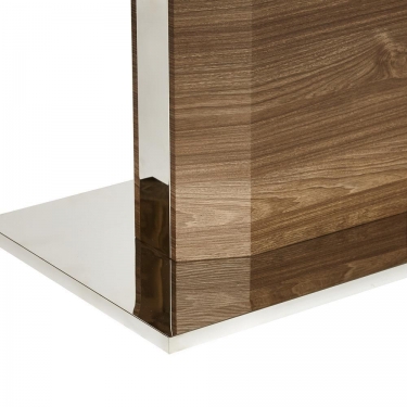Стол RADCLIFFE Mod. EDT-VG002 мдф high glossy, закаленное стекло, 120/150x80x75, коричневый, стекло burning stone
