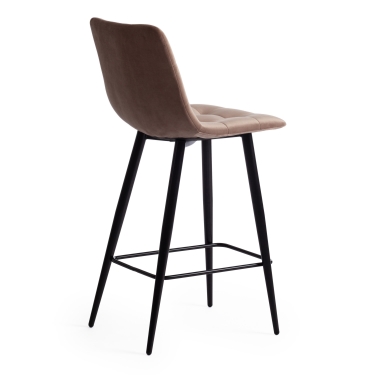 Стул барный DORO mod. 9088S пластик/металл, 53,5 х 52 х 74 х 97,5 см , Grey Cерый 7 / Brown Коричневый 9 / черный