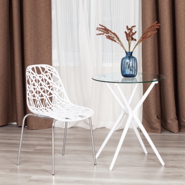 Стол PARNAVAZ mod. 29 пластик/стекло, 60 x 60 x 70,5 см, White белый 11954