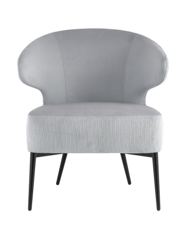Кресло лаунж Stool group Royal Stripes велюр серый