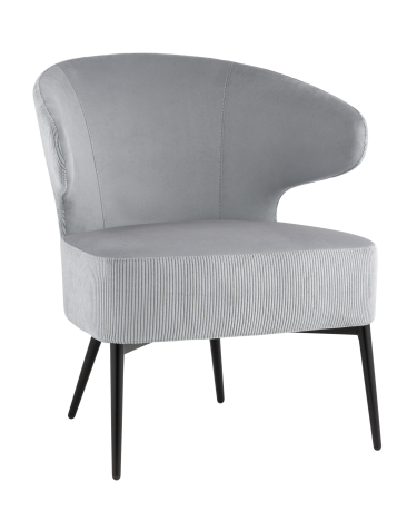 Кресло лаунж Stool group Royal Stripes велюр серый