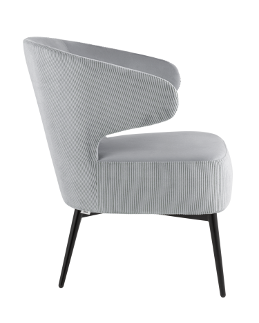 Кресло лаунж Stool group Royal Stripes велюр серый