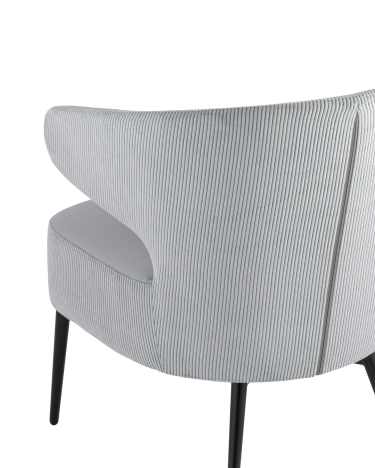 Кресло лаунж Stool group Royal Stripes велюр серый