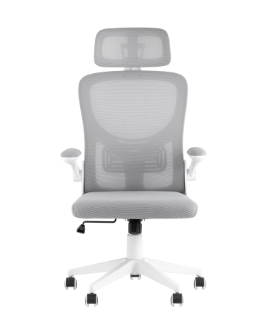 Кресло офисное Stool group TopChairs Airone белый с серой сеткой