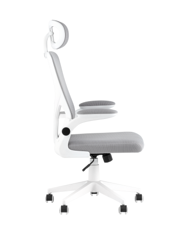 Кресло офисное Stool group TopChairs Airone белый с серой сеткой