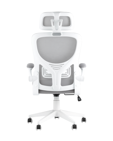 Кресло офисное Stool group TopChairs Airone белый с серой сеткой
