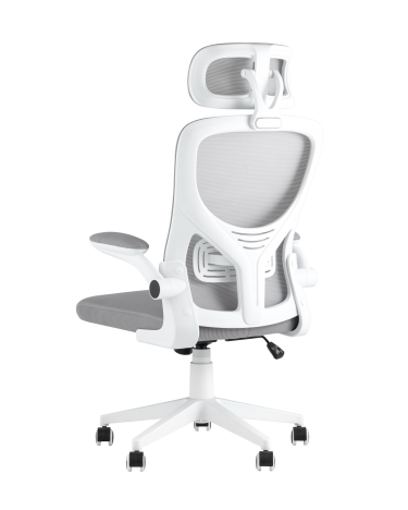 Кресло офисное Stool group TopChairs Airone белый с серой сеткой