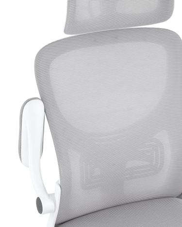 Кресло офисное Stool group TopChairs Airone белый с серой сеткой