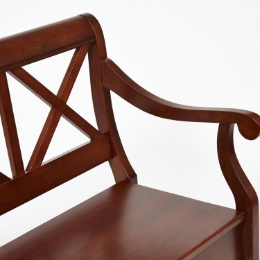 Скамейка ALBIZZI Альбицци дерево гевея/мдф, 108х57х89 см, dark walnut