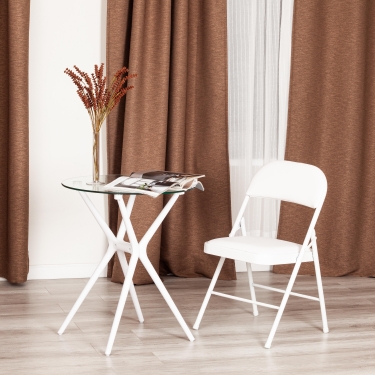 Стул складной Tetchair FOLDER mod. 3022G металл / экокожа, white белый / white белый