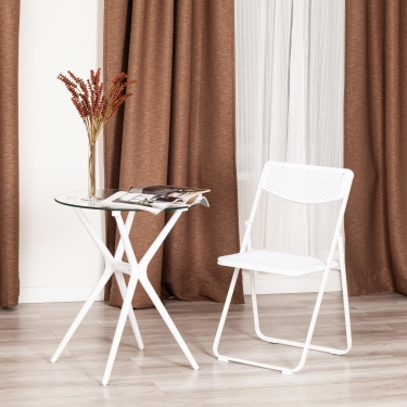 Стул складной Tetchair FOLDER mod. 3016 каркас металл, сиденье/спинка пластик, white белый