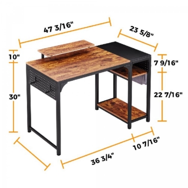 Компьютерный стол EUREKA ZX-SS120B-RBB Brown