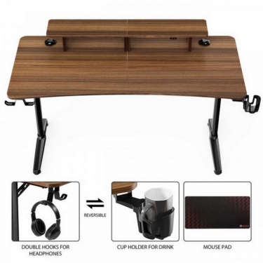 Стол для компьютера для геймеров EUREKA GIP 60, Walnut EUREKA GIP 60 Walnut