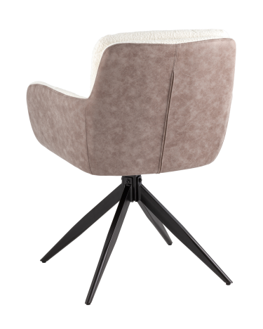 Стул обеденный Stool group Waldo, молочный c бежевой экокожей