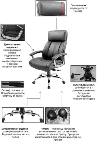 Кресло руководителя EChair CS-8822E-1 296592 Коричневое