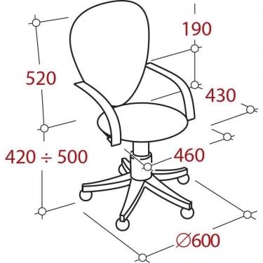 Кресло EChair-304 329253 Черно-оранжевое