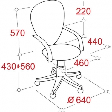 Кресло офисное EChair-201 PJP 568340 Черное