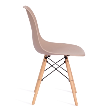 Стул CINDY EAMES mod. 001 дерево бук/металл/сиденье пластик, 51x46x82см, бежевый / beige