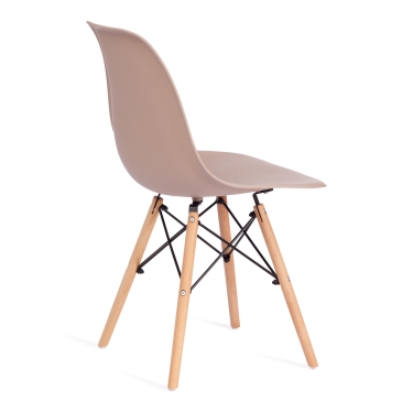 Стул CINDY EAMES mod. 001 дерево бук/металл/сиденье пластик, 51x46x82см, бежевый / beige