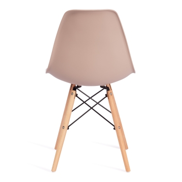 Стул CINDY EAMES mod. 001 дерево бук/металл/сиденье пластик, 51x46x82см, бежевый / beige