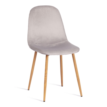 Стул Tetchair BREEZE mod. 4724, велюр/металл , Light grey (светло-серый) HLR14 / натуральный