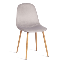 Стул Tetchair BREEZE mod. 4724, велюр/металл , Light grey (светло-серый) HLR14 / натуральный