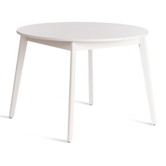 Стол обеденный Tetchair SVELTO ЛДСП, опора-массив березы, 105 х 105 140 х 74.5 см, Белый /белый
