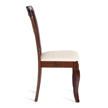 Стул Tetchair Афродита/ Aphrodite дерево гевея, 46х54х99см, Cappuchino , ткань кремовая с рисунком А04
