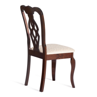 Стул Tetchair Афродита/ Aphrodite дерево гевея, 46х54х99см, Cappuchino , ткань кремовая с рисунком А04