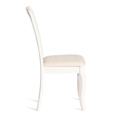 Стул Tetchair Афродита/ Aphrodite дерево гевея, 46х54х99см, Ivory white, ткань кремовая с рисунком А04