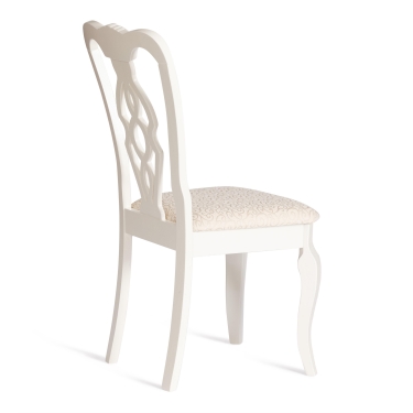 Стул Tetchair Афродита/ Aphrodite дерево гевея, 46х54х99см, Ivory white, ткань кремовая с рисунком А04