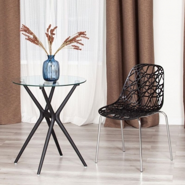 Стул CRISPY mod. 61 / 1 шт. в упаковке металл, пластик, 44 x 56.5 x 80 см, Black черный 05/хром