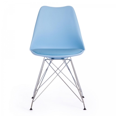 Стул TULIP IRON CHAIR mod.EC-123 / 1 шт. в упаковке металл/пластик, 54,54883,5см, голубой