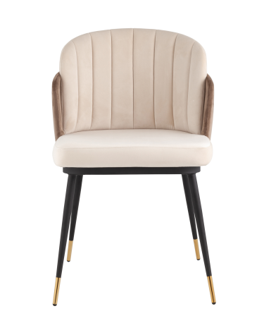 Стул Stool group Пенелопа, велюр, бежевый / коричневый