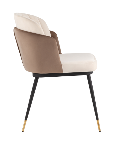 Стул Stool group Пенелопа, велюр, бежевый / коричневый