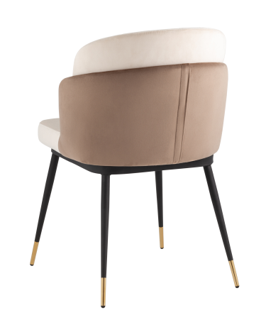 Стул Stool group Пенелопа, велюр, бежевый / коричневый