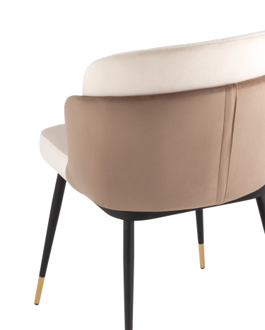 Стул Stool group Пенелопа, велюр, бежевый / коричневый
