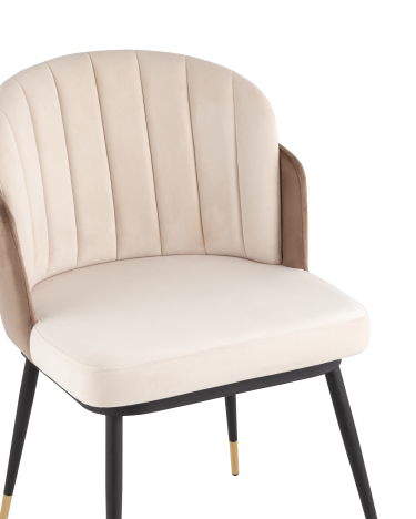 Стул Stool group Пенелопа, велюр, бежевый / коричневый