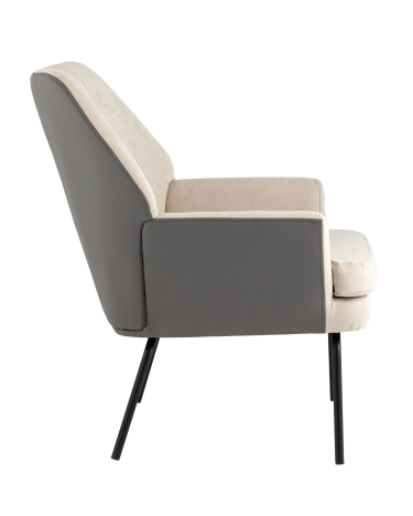 Кресло Stool group Харви, бежевый с серой экокожей