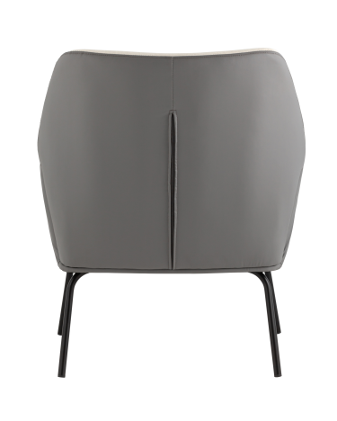 Кресло Stool group Харви, бежевый с серой экокожей