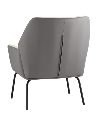 Кресло Stool group Харви, бежевый с серой экокожей