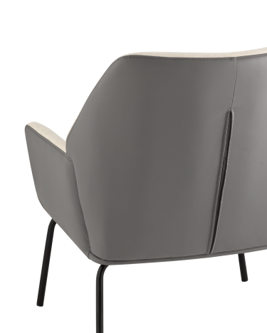 Кресло Stool group Харви, бежевый с серой экокожей