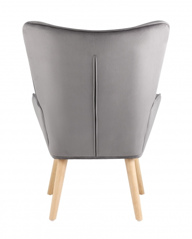 Кресло Stool group Хью, велюр серый