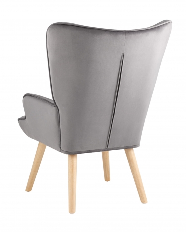 Кресло Stool group Хью, велюр серый